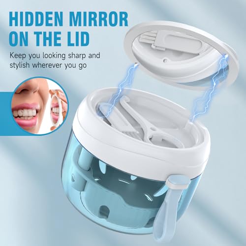 Netceem Denture Bath Box, Leak-Proof Portable Retainer Case - White