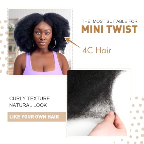 Vecago 18 Inch Afro Kinky Bulk Human Hair - Medium Brown 4C Curly Bundles for Twist & Locs