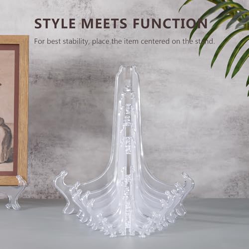 9-Inch Clear Plastic Easels for Displaying Photos & Plates - 6 Pack