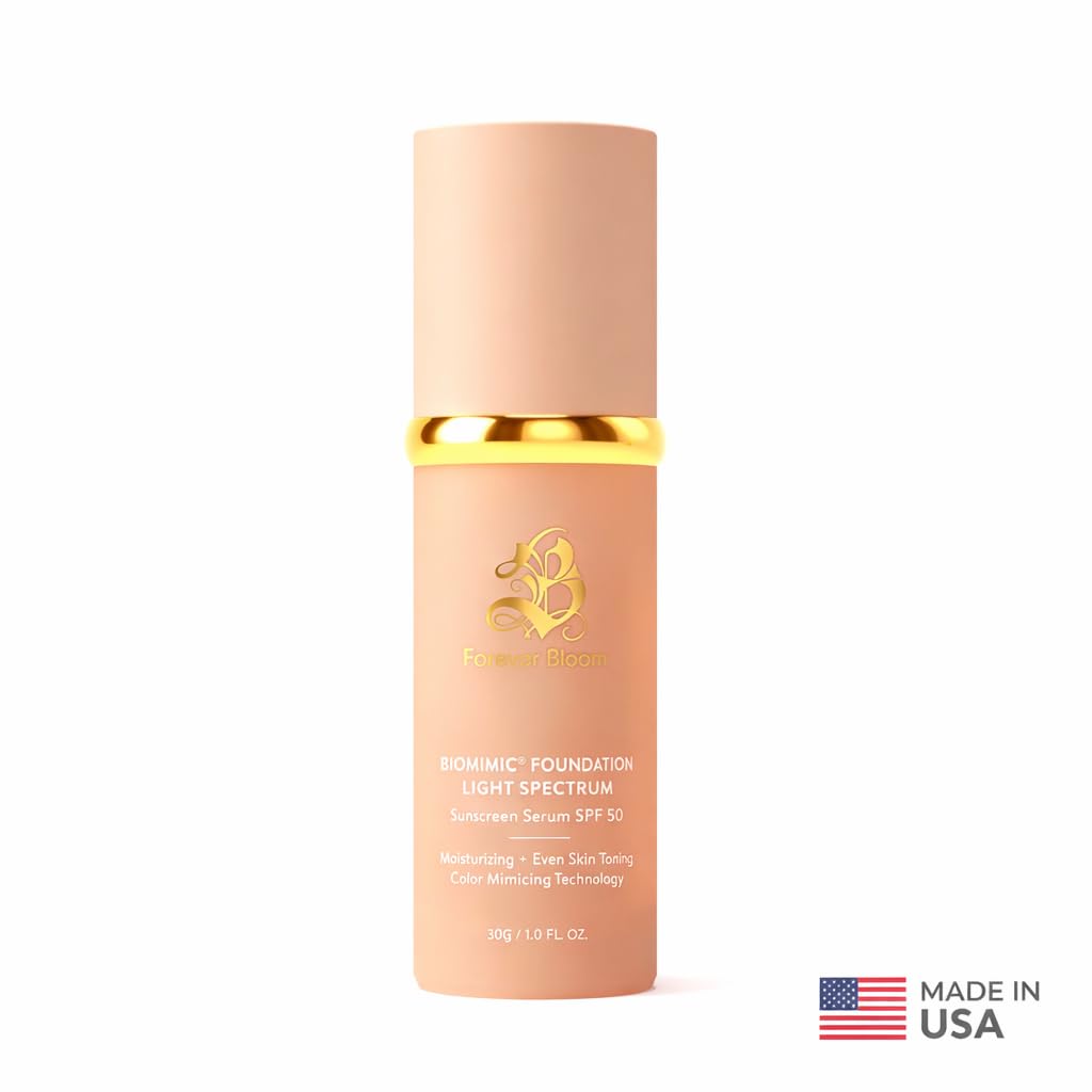 Bio Mimic Foundation - Lightweight SPF 50 Hydrating Makeup for Mature Sensitive Skin | Evens Tone & Conceals