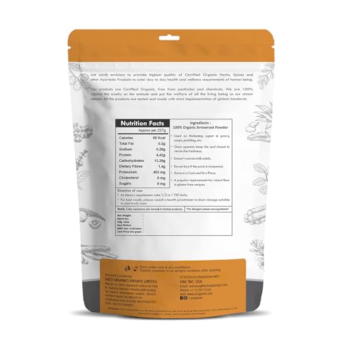 Just Jaivik Organic Bhringraj Powder for Hair Care - 227g (8 oz)