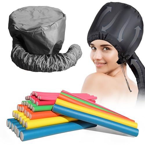42-Piece Flexi Rod Hair Curler Set with Hair Dryer Bonnet for Heatless Curls
