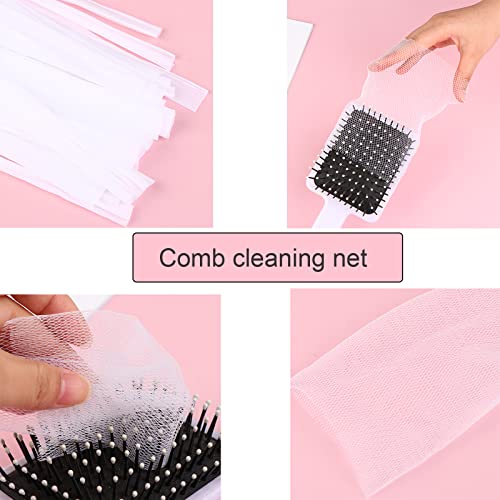50 Pack Disposable Comb Cleaning Nets - Hair Removal Mesh Sheets
