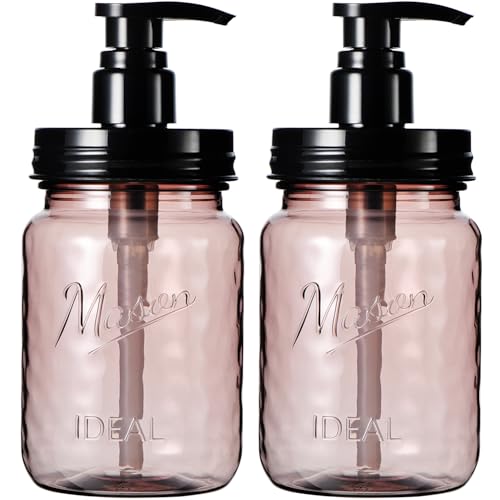 Amolliar 16 Oz Vintage Rose Soap Dispenser with Pump - 2 Pack