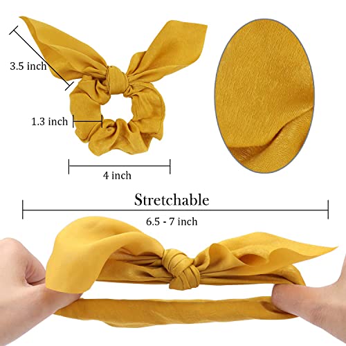 Jaciya Satin Silk Scrunchies - No-Damage Hair Ties with Removable Bow