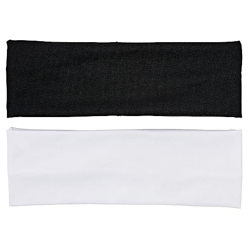Red by Kiss Wide Stretchy Headbands for Women - 2 Pcs Black & White