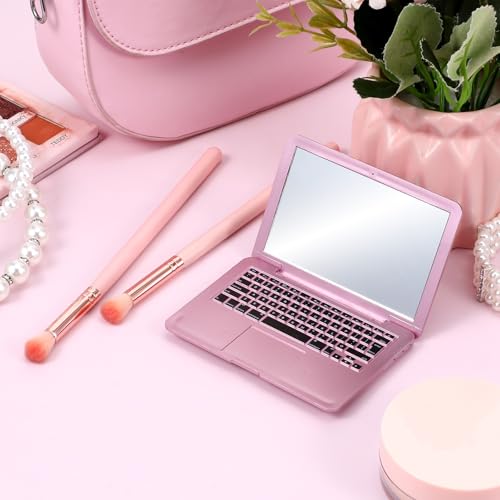 Rose Gold Mini Laptop Mirror - Compact Folding Makeup Mirror