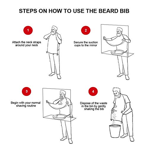 Mobi Lock Beard Shaving Catcher Bib - Grooming Apron & Shaving Cape