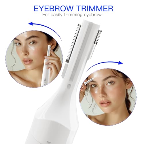 HEBECA Pearl White 2-in-1 Nose & Eyebrow Hair Trimmer - Waterproof Electric Grooming Tool