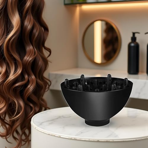 Hair Diffuser, Black Adaptable for Blow Dryers Diffuser Universal for Curly Care Dryer Diffusers and Styling Tools and Appliances Accessories, Hair Attchment for Women