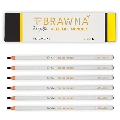 BRAWNA 6-Piece Peel-Off Eyebrow Mapping Pencil Set - Waterproof PMU Kit