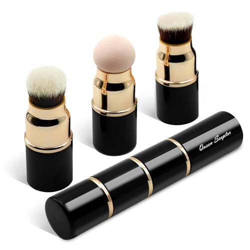 Queen Scepter 3-in-1 Makeup Brush Set for Foundation & Blush