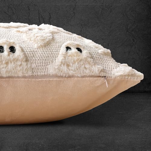 Halloween Ghost Pillow Covers Set of 2 - 18x18 Beige Plush