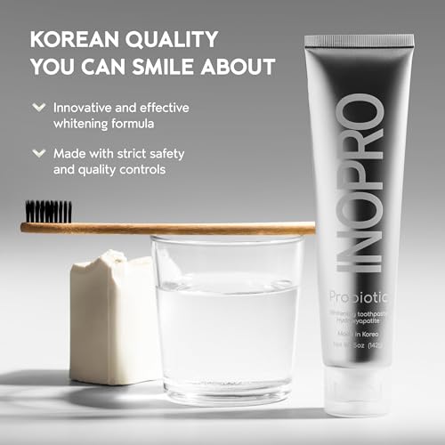 INOPRO Whitening Hydroxyapatite Toothpaste - Fluoride Free, Sensitive Teeth Relief, 5oz