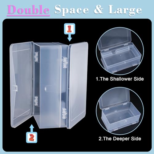 Lokyango 2-Pack Double-Layer Manicure Tool Storage Box - Clear Plastic