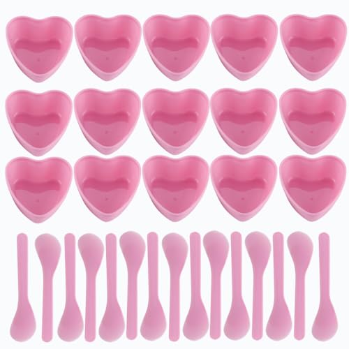 PLINNILUY Heart-Shaped Face Mask Bowl and Spatula Set - 15 Piece Reusable Kit