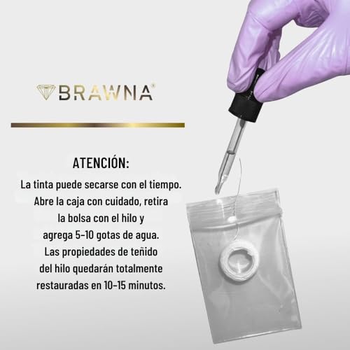 BRAWNA Pre-Inked PMU Mapping String for Brows & Lips - 2 Pack (White/Yellow)