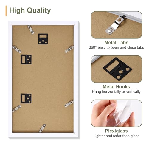 Vittanly 8x14 Collage Picture Frame for 3x 4x6 Photos - White