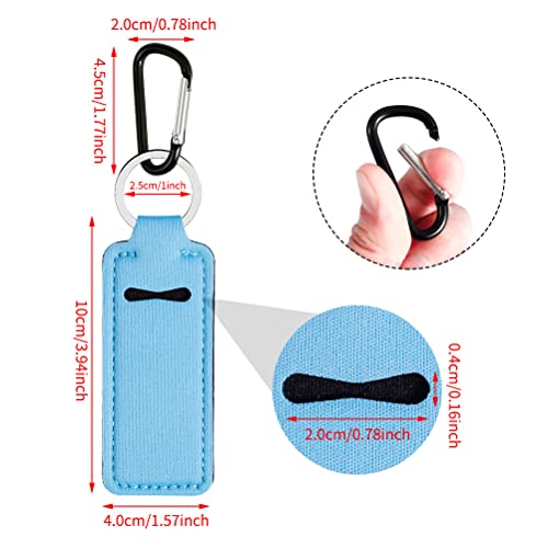 3 Pcs Neoprene Chapstick Holder Keychains for Lipstick