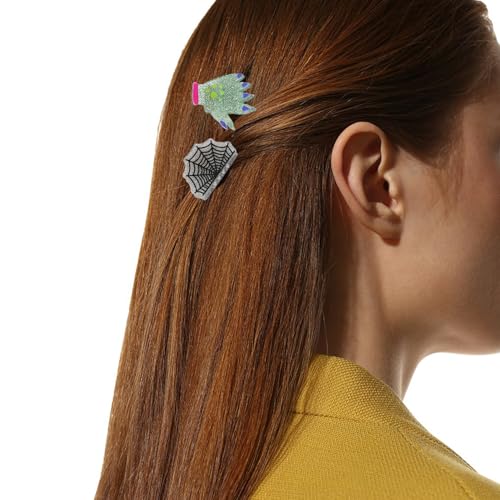 Mtruil Halloween Hair Claw Clips Set - Pumpkin Ghost Bat Design, Style 3, 12 Pieces