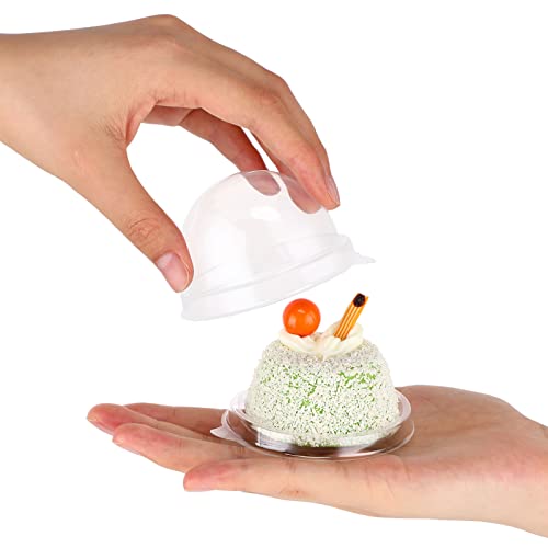 Patelai 50 Pcs Mini Cupcake Containers with Dome Lids
