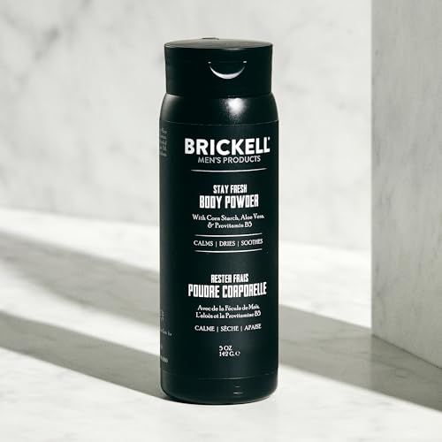 Brickell Men's Stay Fresh Body Powder, Talc-Free Mint, 5 oz