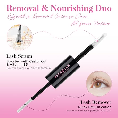 BEPHOLAN Lash Glue Remover & Lash Essential Serum 2-in-1 Nourishing & Quick Removal