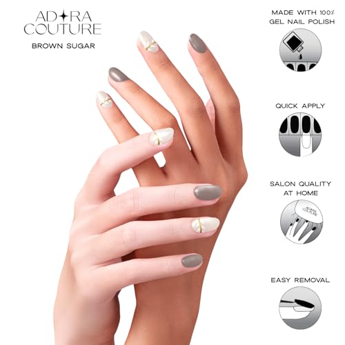 Semi-Cured Gel Nail Strips Kit - 30 UV Gel Nail Wraps with Tools