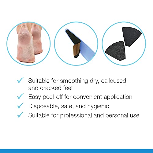 Flowery Disposable Foot File Replacement Pads - Easy Peel Pro Combo Pack 24 pcs (Refills)