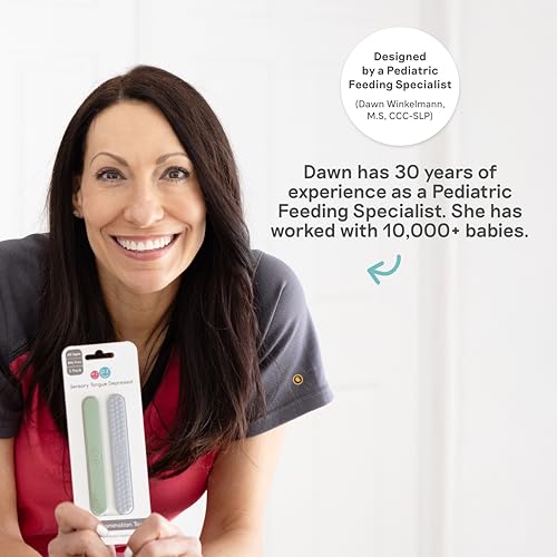 ezpz Baby-Led Toothbrush + Tongue Depressor Dual Pack - Sage