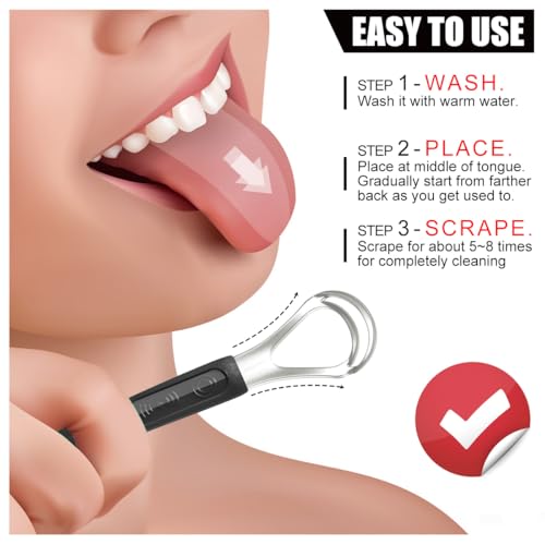3-Pack Stainless Steel Tongue Scrapers for Fresh Breath