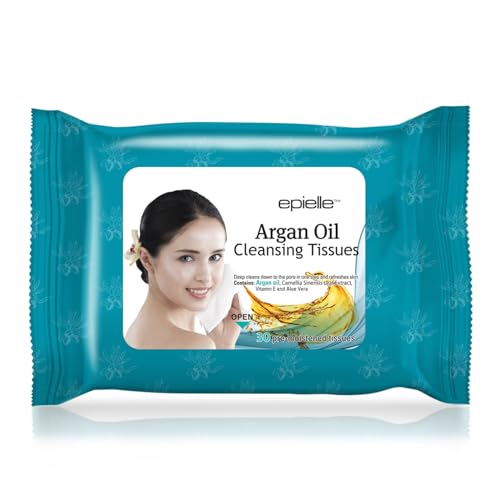 Epielle Cucumber Natural Makeup Remover Wipes 240 Count Pack, Gentle Facial Cleansing Towelettes with Collagen & Argan Oil