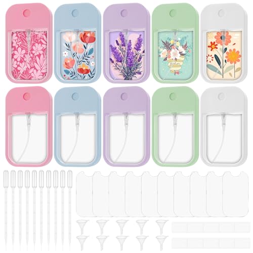 10 Pack Multicolor Sublimation Blanks 45ml Perfume Spray Bottles
