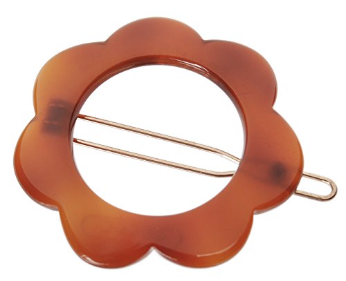 France Luxe Tortoise Flower Tige Boule Hair Barrette for Fine Hair