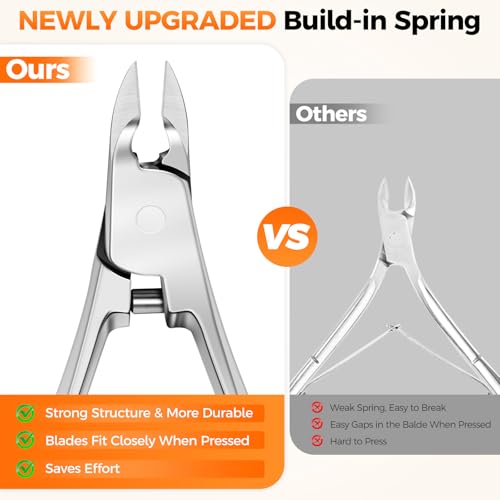 Professional Nail Cuticle Trimmer with Half-Jaw Precision Blades