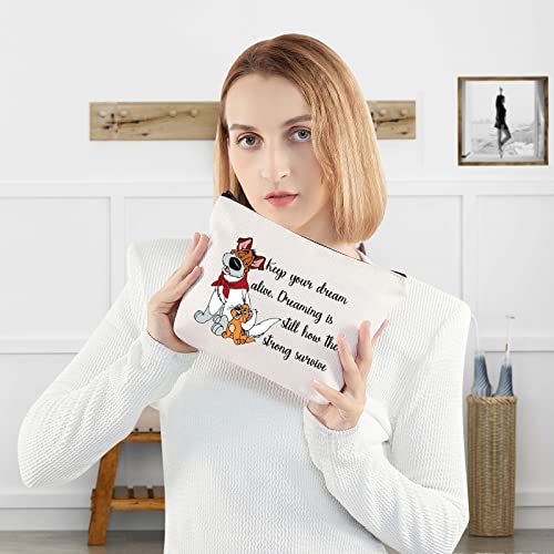 Waterproof Canvas Makeup Bag - 23x17cm Travel Cosmetic Organizer Pouch