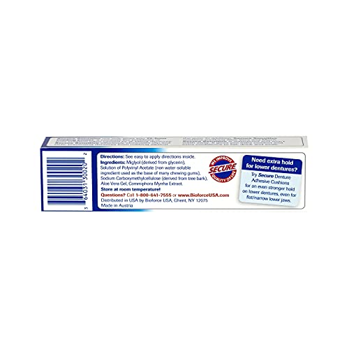 Secure Waterproof Denture Adhesive for Sensitive Gums - 1.4 Oz