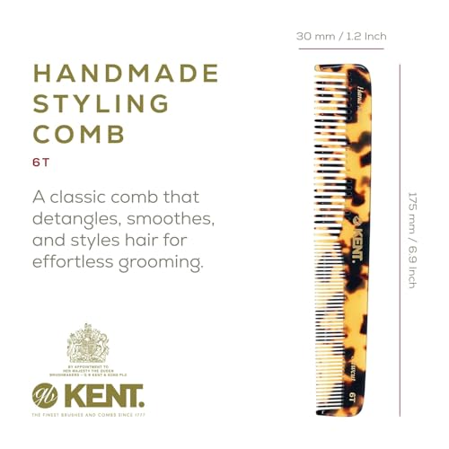 Kent 6T TY Handmade Fine & Wide Tooth Hair Comb - Yellow Tokyo Pack