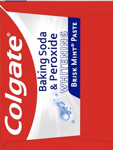 Colgate Whitening Toothpaste Frosty Mint Stripe 4oz Pack of 2 - Baking Soda & Peroxide Formula, Bonus Tube