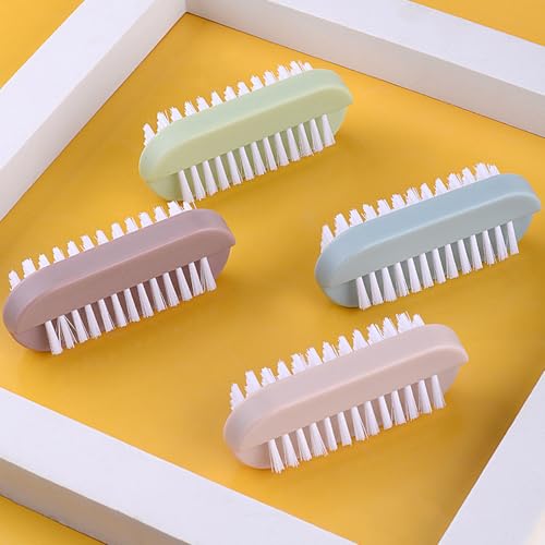 Ylijxqc 4-Pack Double-Sided Nail Brush Set for Manicure & Pedicure Cleaning