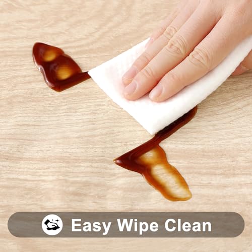 Smiry Waterproof Elastic Fitted Tablecloth for 4FT Tables - Beige Wood