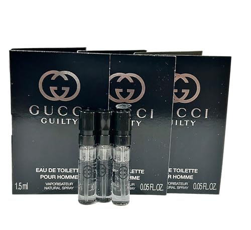 Gucci Guilty Eau De Toilette for Men - 3 Mini Travel Size Vials (1.5 ML each)