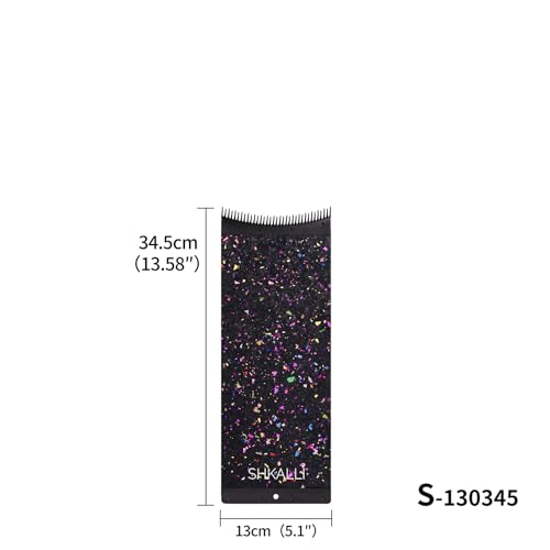 Professional Carbon Fiber Hair Coloring Board with Comb Teeth, Lightweight Slim Bleaching Board for Salon Hair Highlighting Balayage (Glitter Black S_130345)