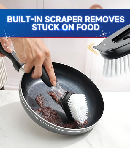 Black Replacement Dish Brush Head for OXO Soap Dispensing Scrubber 4 Pack