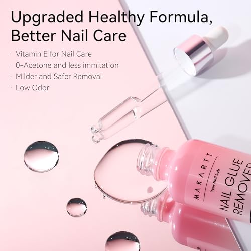 Makartt Gentle Press-On Nail Glue Remover - Acetone-Free with Vitamin E