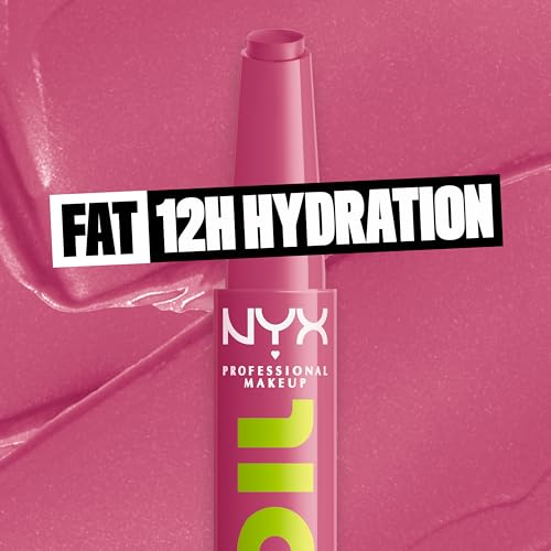 NYX PROFESSIONAL MAKEUP Fat Oil Slick Lip Balm - 0.07oz, Vegan, Buildable, Click Packaging - Shade DM Me