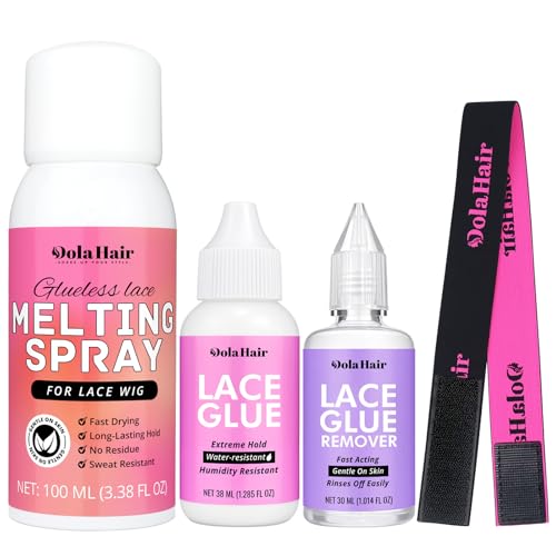 Dolahair Wig Install Kit - 100ml Lace Melting Spray, Glue, Remover & Band