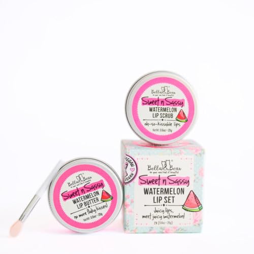 Bella & Bear Watermelon Lip Scrub & Lip Butter Duo Set