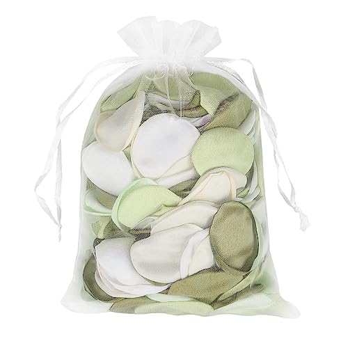 300Pcs Green Silk Rose Petals for Wedding Decor & Events
