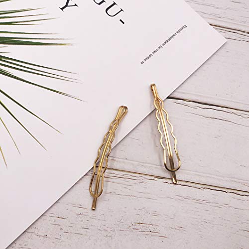 Messen Gold Geometric Hair Pins Set - 8 Stylish Hair Clips